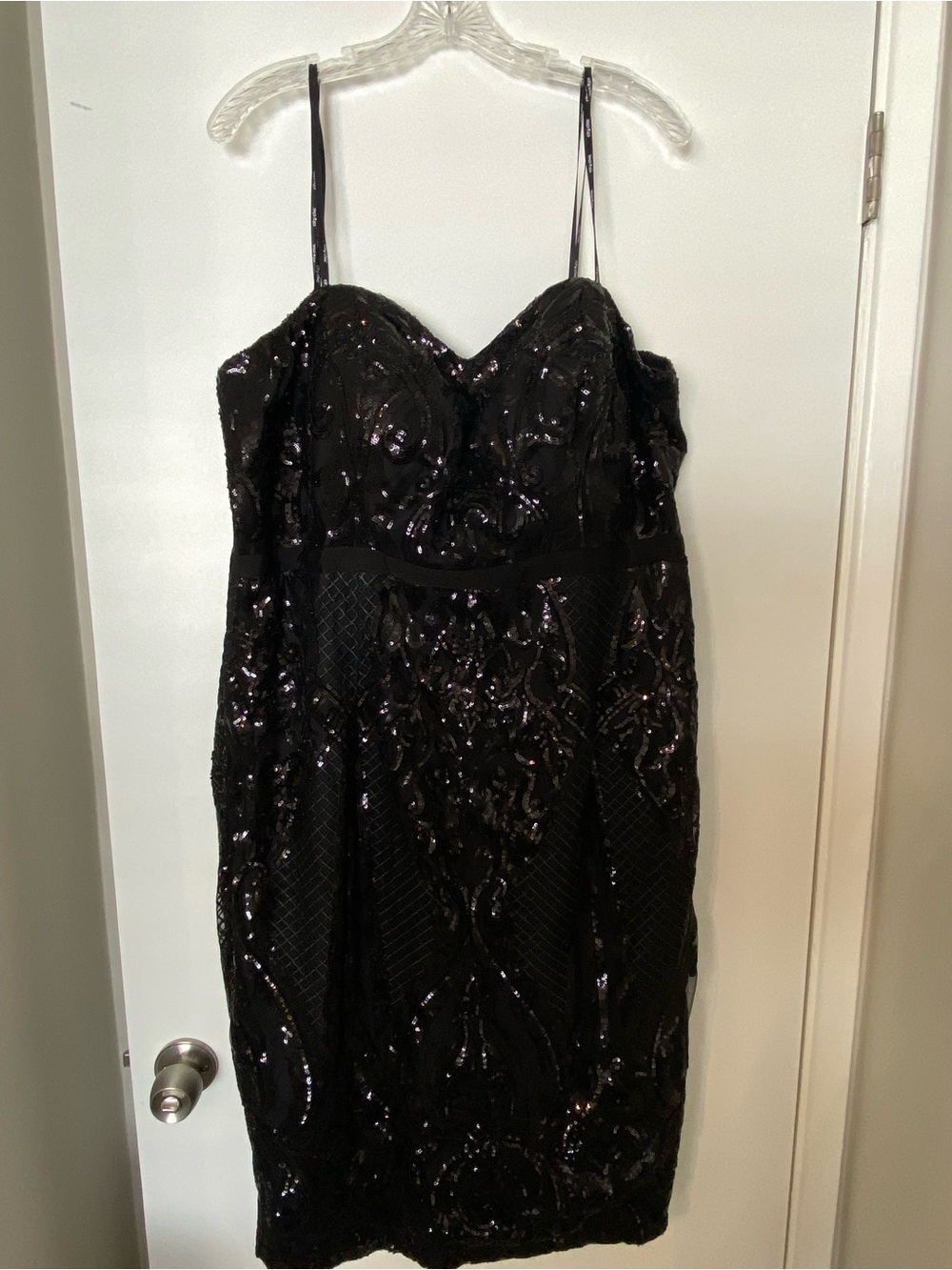 City Chic Black Strapless Sequin Cocktail Dress